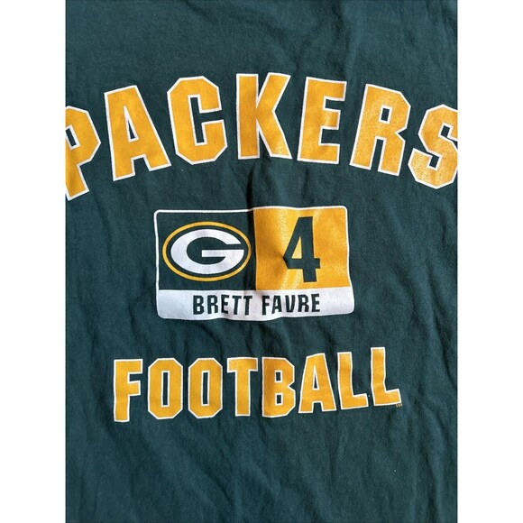 Vintage NFL GREEN BAY PACKERS Brett Favre #4 Short Sleeve Green T-Shirt Size XL - Picture 2 of 6